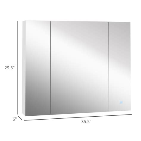 kleankin LED Medicine Cabinet, 35.5 x 29.5 Wall 